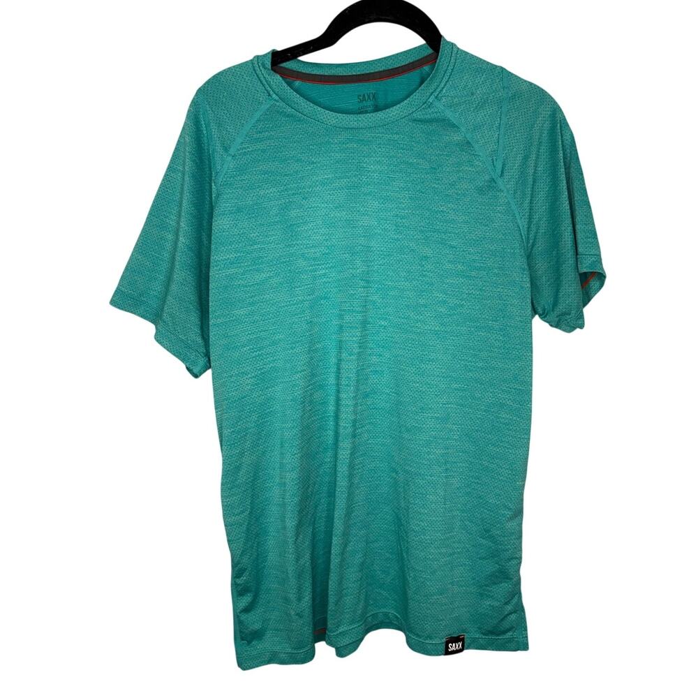 SAXX All Day Aerator Performance Tee Size Medium Teal UPF25 Athletic